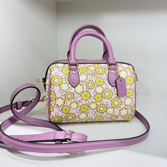 COACH CBM69 Mini Rowan Crossbody Bag With Floral Print